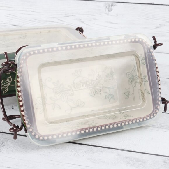 Temp-Tations Floral Lace 12 oz Ramekins with Cover & Metal Holder - Set of Two - Picture 12 of 13